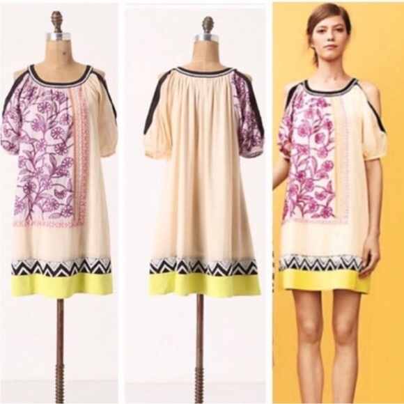 Anthropologie Cold Shoulder Swing Dress - Picture 1 of 7